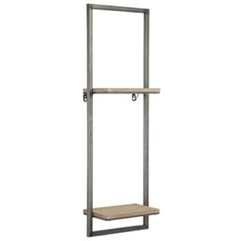 Metal Duvar Rafı Ahşaplı Duvara Sabit Banyo Organizer - Görsel 5