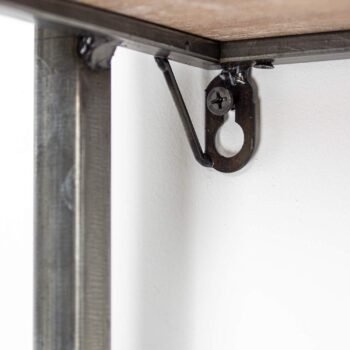 Metal Duvar Rafı Ahşaplı Duvara Sabit Banyo Organizer - Görsel 3