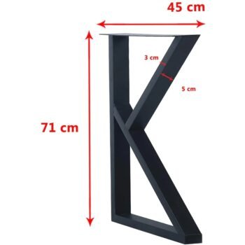 Metal Ayak Çalışma Masası Kütük Masa Ayağı Metal Mobilya Ayağı - Görsel 3