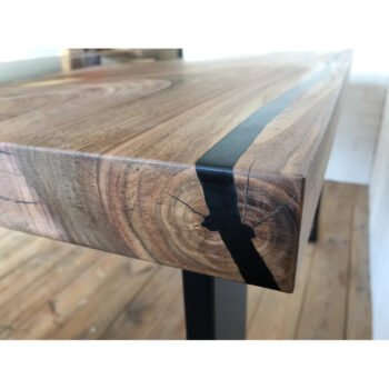 Epoxy Ahşap Masa Epoksi Dolgulu Masa Siyah Epoksi Masa - Görsel 5