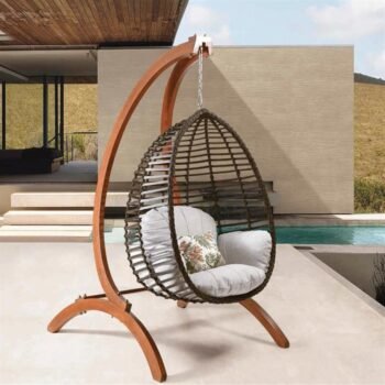 Bahçe Salıncağı Ahşap Fiyatı Ayaklı Rattan Teras Balkon Salıncağı