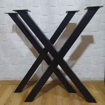 Çapraz Ayak Masa Siyah Metal Masa Ayağı X Model Masa Ayağı - Görsel 2