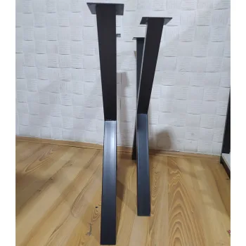 Çapraz Ayak Masa Siyah Metal Masa Ayağı X Model Masa Ayağı - Görsel 4