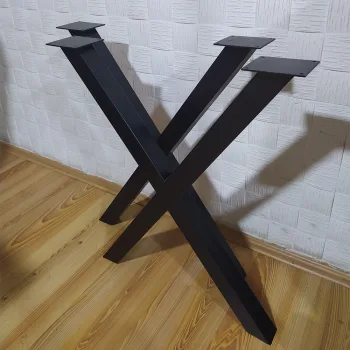 Çapraz Ayak Masa Siyah Metal Masa Ayağı X Model Masa Ayağı - Görsel 5