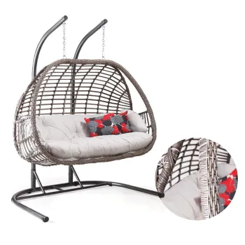 Teras Salıncak Oylat Rattan Çift Kişilik Salıncak Ev İçi Salıncak