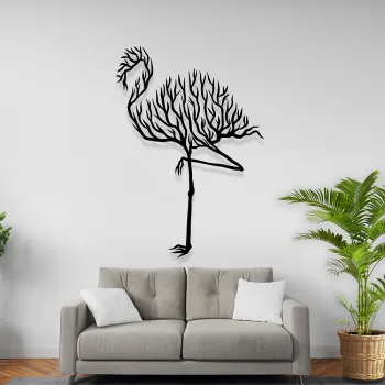 Flamingo Tablo illüstrasyon Tasarım Lazer Kesim Metal Duvar Tablo