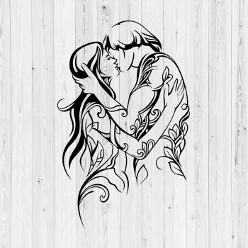 Romantik Çift Yatak Odası Tabloları Öpüşen Çift Temalı Metal Tablo - Görsel 3
