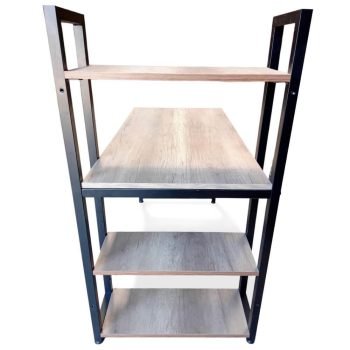Kitaplıklı Çalışma Masası Metal Ayaklı Ahşap Raflı Çalışma Masası - Görsel 3