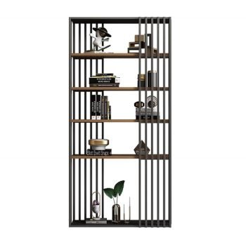 Ofis Kitaplığı Ahşap Raflı Metal Profil Kitaplık - Görsel 2