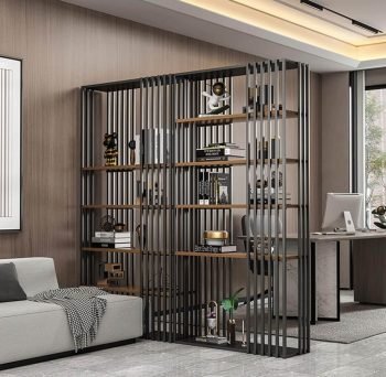 Ofis Kitaplığı Ahşap Raflı Metal Profil Kitaplık - Görsel 4