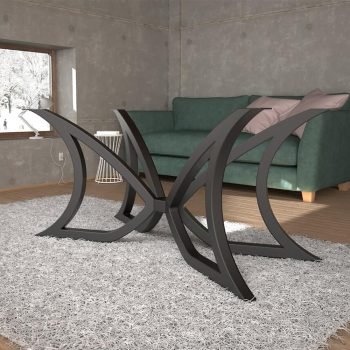 Masa Ayağı Kelebek Model Siyah Renkte Kanatlı Yemek Masası Ayağı