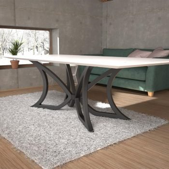 Masa Ayağı Kelebek Model Siyah Renkte Kanatlı Yemek Masası Ayağı - Görsel 3
