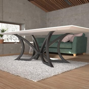 Masa Ayağı Kelebek Model Siyah Renkte Kanatlı Yemek Masası Ayağı - Görsel 4