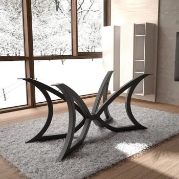 Masa Ayağı Kelebek Model Siyah Renkte Kanatlı Yemek Masası Ayağı - Görsel 5