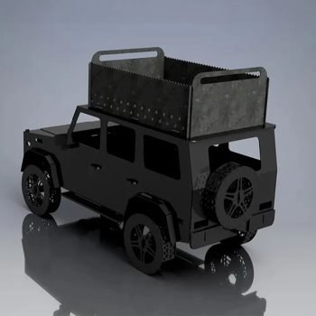 Arazi Aracı Görünümlü Mangal Kömürlü Barbekü Metal Araç Şeklinde Mangal - Görsel 7