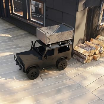 Arazi Aracı Şeklinde Mangal Kömürlü Barbekü Metal Arazi Aracı Mangal
