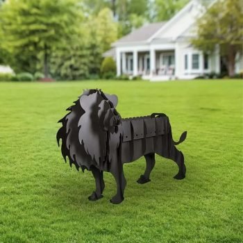Aslan Görünümlü Mangal Kömürlü Barbekü Metal Aslan Şeklinde Mangal