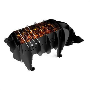 Domuz Şeklinde Mangal Kömürlü Barbekü Metal Domuz Mangal - Görsel 5