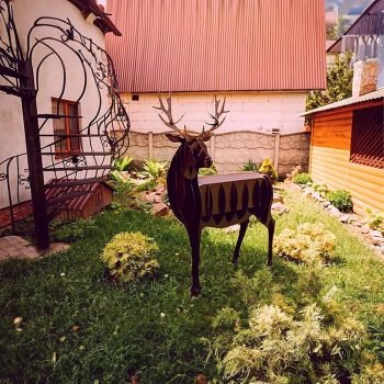 Geyik Görünümlü Mangal Kömürlü Barbekü Metal Geyik Şeklinde Mangal - Görsel 3