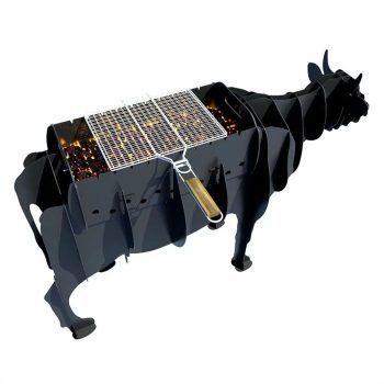 İnek Şeklinde Mangal Kömürlü Barbekü Metal İnek Mangal