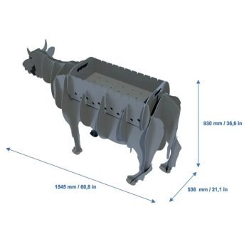 İnek Şeklinde Mangal Kömürlü Barbekü Metal İnek Mangal - Görsel 5