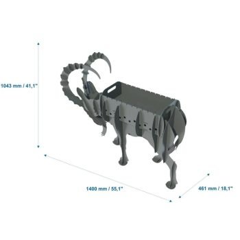 Keçi Şeklinde Mangal, Kömürlü Barbekü, Metal Keçi Mangal - Görsel 6
