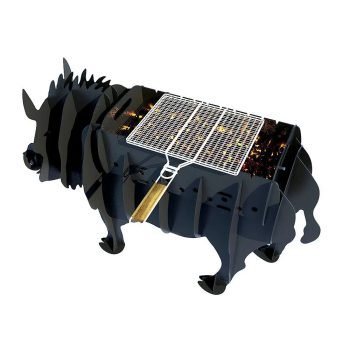 Yaban Domuzu Şeklinde Mangal Kömürlü Barbekü Metal Domuz Mangal
