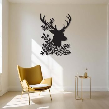 Geyik Tablo Minimalist Duvar Süsü Metal Tablo - Görsel 2