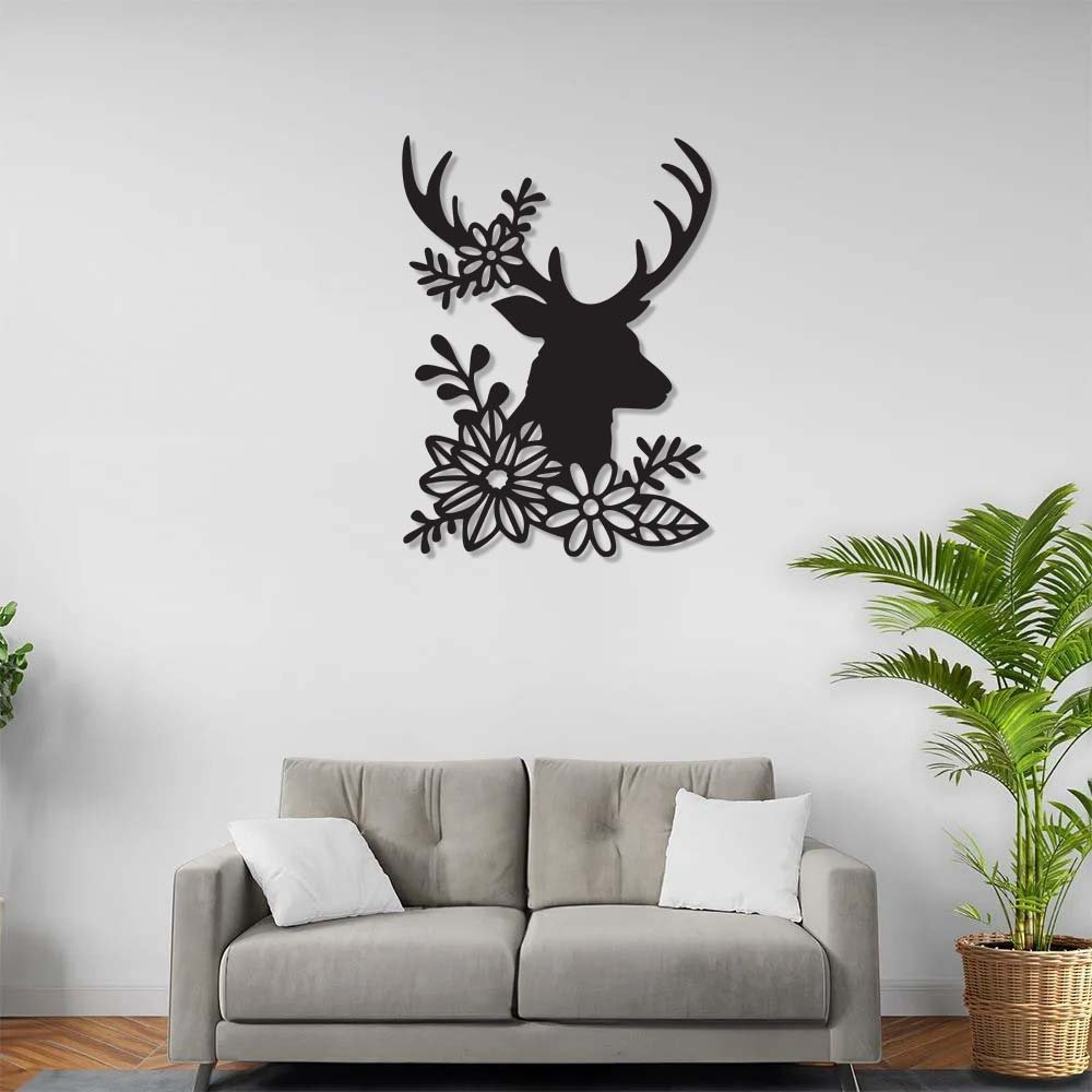 geyik tablo duvar süsü üretimi duvar dekorasyonu imalatı duvar süsleri duvar aksesuarları metal tablo duvar tablolar Geyik Tablo Minimalist Duvar Süsü Metal Tablo - Görsel 1