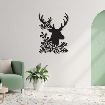Geyik Tablo Minimalist Duvar Süsü Metal Tablo - Görsel 3