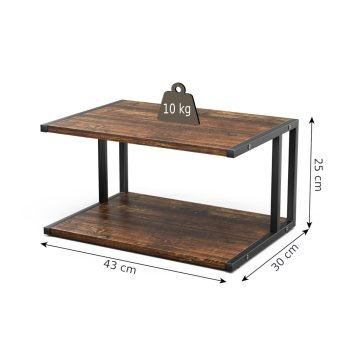 Ahşap Raflı Yazıcı Standı Rustik Masaüstü Organizer - Görsel 7