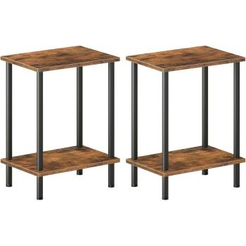 Rustik Yan Sehpa Metal Boru Ayaklı Yan Sehpa Modeli Sehpa - Görsel 6