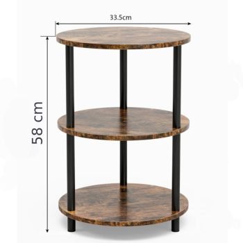 Rustik Yuvarlak Sehpa Metal Ayaklı Sehpa Modern Fiskos Modeli