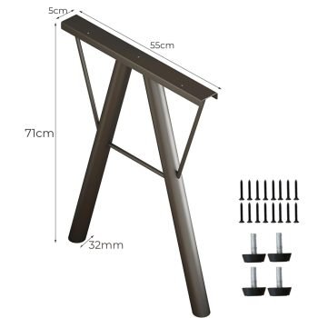 A Harfi Masa Ayağı Metal A Masa Ayağı Sağlam Boru Masa Ayağı Tasarımı Metal Ayak - Görsel 4