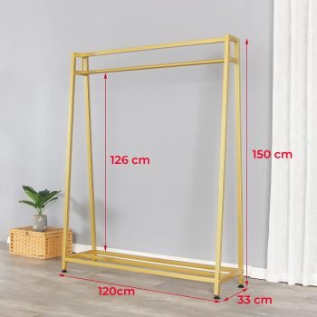 Acık Gardırop Metal Gold Rengi Acık Gardırop Kıyafet Dolabı Metal Açık Gardırop - Görsel 4